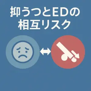 抑うつはEDのリスクであり、逆に、EDは抑うつのリスクでもある