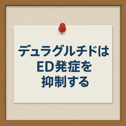 GLP-1受容体作動薬でありデュラグルチドは中等度から重度のEDの発症を抑制する可能性がある
