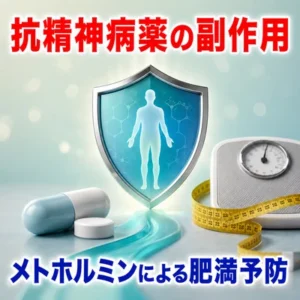 抗精神病薬の副作用として体重増加がありますが、ガイドラインにてメトホルミンによる予防が推奨