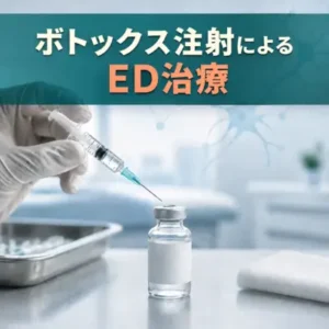 ボトックス注射によるED治療は、研究段階の治療法であり、一般診療として行うことは推奨されていない