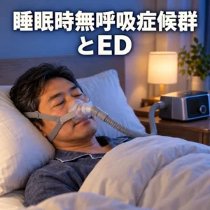 睡眠時無呼吸症候群では、EDのリスクが1.8倍上昇すると報告されている